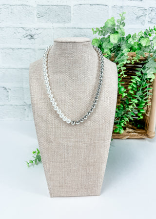 Half Pearl Half Metal Bead Necklace