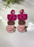 Halloween "BOO" Seed Beads Post Earrings
