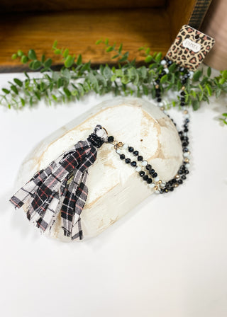 Hamilton Buffalo Plaid Tassel Necklace