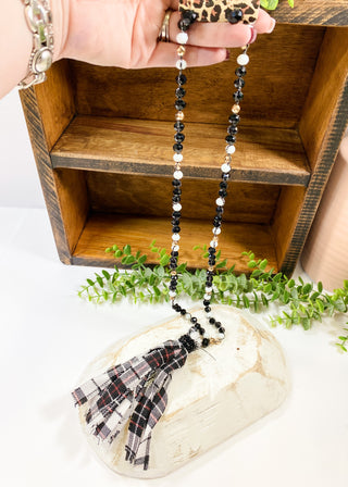 Hamilton Buffalo Plaid Tassel Necklace