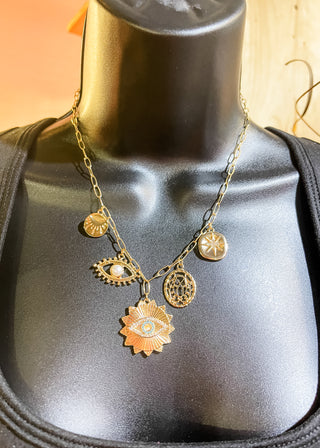 Hamsa Multi Charm Necklace