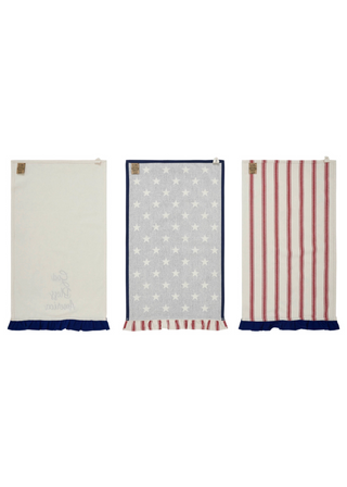 Hatteras Stars Ruffled Tea Towel Set of 3