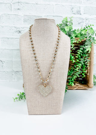 Heart Pendant Rhinestone Necklace