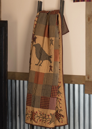 Heritage Farms Applique Crow and Star Quilted Throw