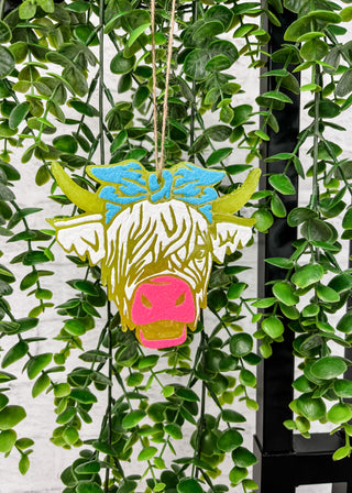 Highland Cow Car Freshie - Sweet Grace