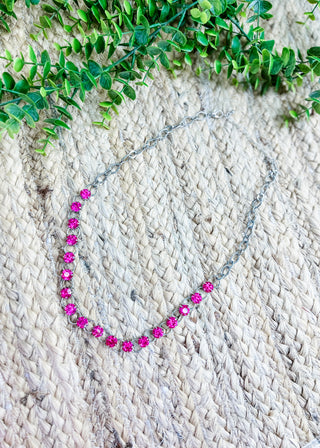 Hot Pink Radiance Chain Necklace