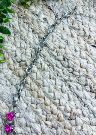 Hot Pink Radiance Chain Necklace