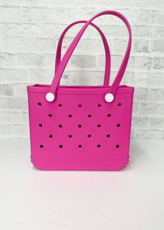Hot Pink Rubber Jelly Tote Bag