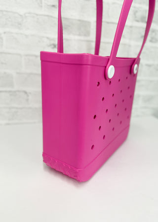 Hot Pink Rubber Jelly Tote Bag