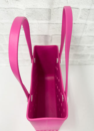 Hot Pink Rubber Jelly Tote Bag
