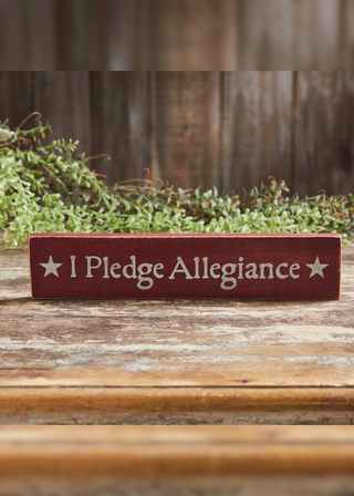 I Pledge Allegiance Red Wooden Sign