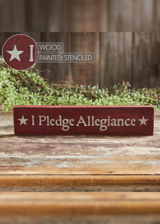 I Pledge Allegiance Red Wooden Sign