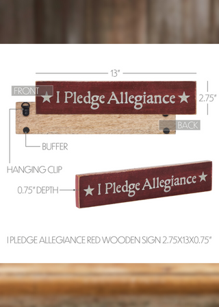 I Pledge Allegiance Red Wooden Sign