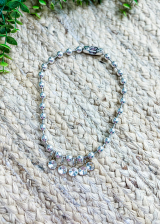 Iridescent Drop Metal Bead Necklace