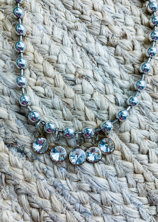 Iridescent Drop Metal Bead Necklace