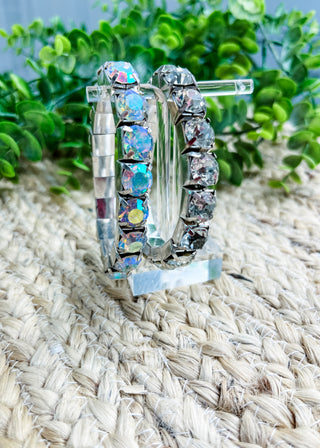 Iridescent Round Stone Stretch Bracelet