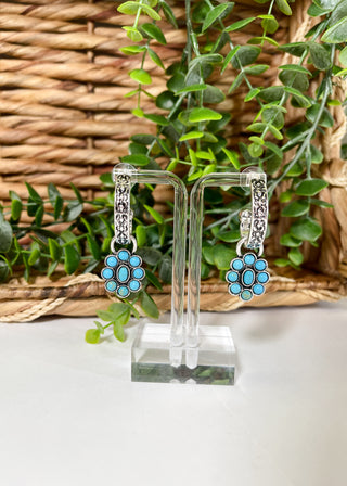 Jacksboro Turquoise Concho Hoop Earrings