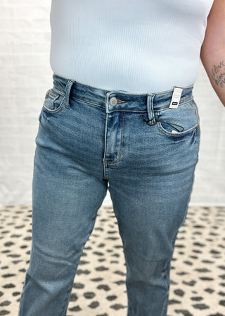 Judy Blue Mid Rise Vintage Wash Boyfriend Jeans - JB88946