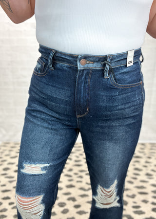 Judy Blue Rigid Magic Destroyed Straight Jeans - JB88819
