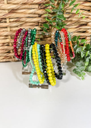 Kenedy Crystal Bead Stretch Bracelet Set