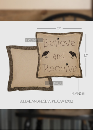 Kettle Grove Believe and Receive Pillow - 12x12