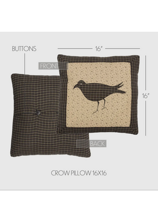 Kettle Grove Pillow Crow - 16x16