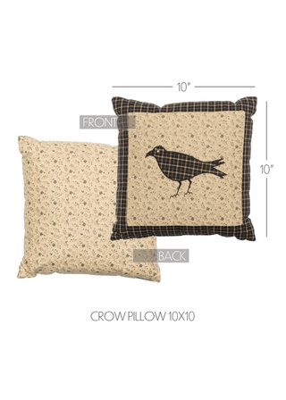 Kettle Grove Pillow Crow - 10 x 10