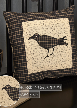 Kettle Grove Pillow Crow - 10 x 10