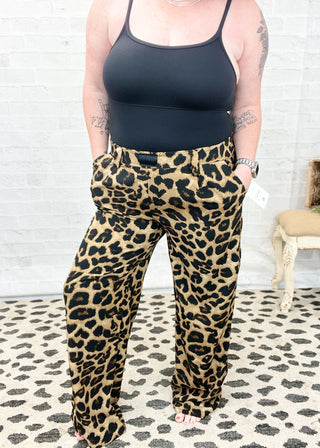 Leopard Print Silk Pants