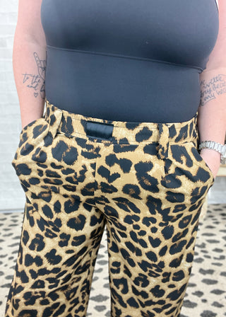 Leopard Print Silk Pants