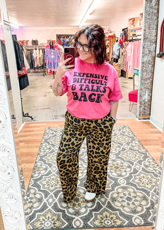 Leopard Print Silk Pants