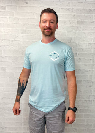 Light Blue Redfish Hex Honey Hole Short Sleeve Tee