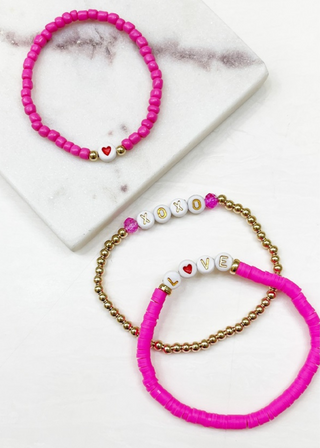 Love XOXO Valentine Beaded Bracelets