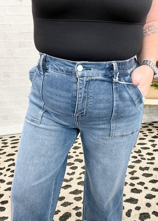 Lovervet Fiorella Elastic Waist Wide Leg Jeans - LV1701