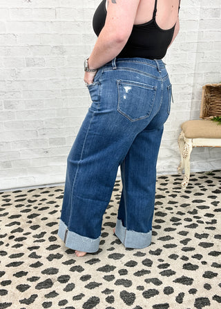 Lovervet Upstate Cuffed Wide Leg Jeans - LV1530