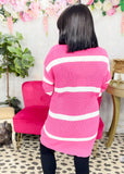 Lucky In Love Striped Sweater Cardigan | S-3X