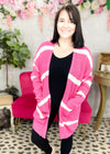 Lucky In Love Striped Sweater Cardigan | S-3X