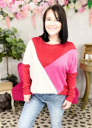 Make My Heart Burst Colorblock Top | S-3X - ALL SALES FINAL -