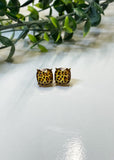 Martha Leopard Print Epoxy Stud Earrings