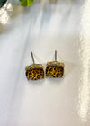 Martha Leopard Print Epoxy Stud Earrings