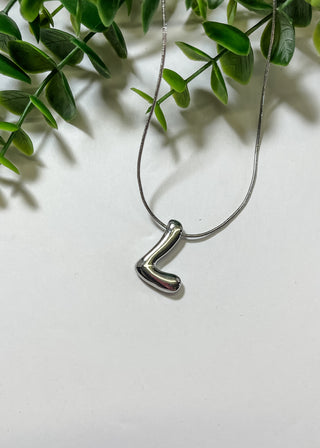 Metal Bubble Initial Necklace