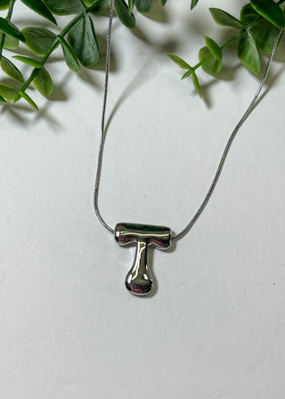 Metal Bubble Initial Necklace