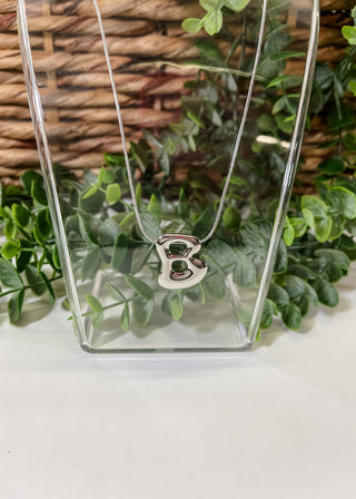 Metal Bubble Initial Necklace