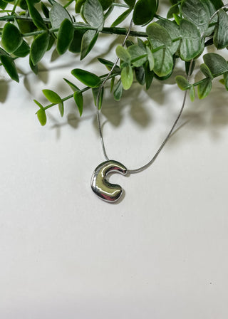 Metal Bubble Initial Necklace