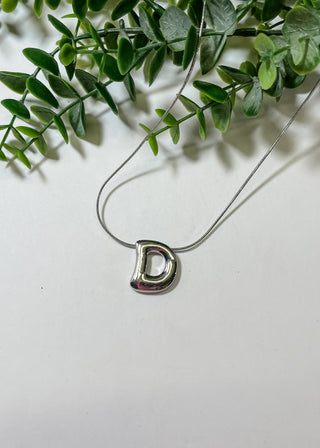 Metal Bubble Initial Necklace