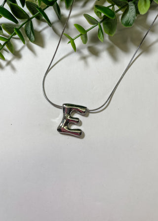 Metal Bubble Initial Necklace