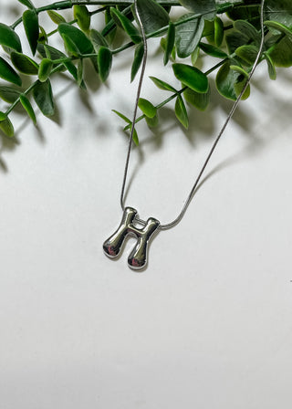 Metal Bubble Initial Necklace