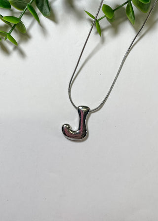 Metal Bubble Initial Necklace