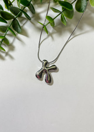 Metal Bubble Initial Necklace