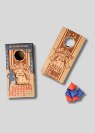 Modern Monkey Bagging Rights Wooden Tabletop Cornhole